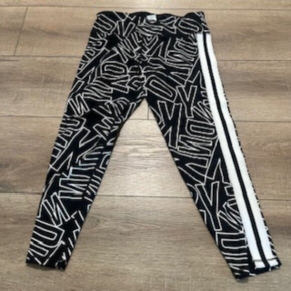 DKNY Sport Leggings Women’s Size XL Black And white Logo Print - Picture 2 of 8